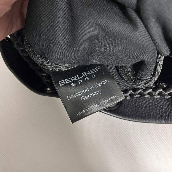 Berliner Bags Leather Backpack Gym Day Bag Black Drawstring - Picture 11 of 14